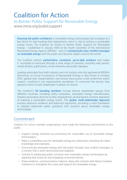 Coalition for Action to Bolster Public Support for Renewable