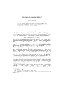 GOING UP OF THE u-INVARIANT OVER FORMALLY