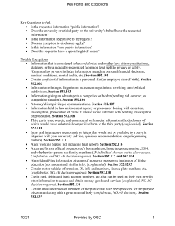 Key Questions to Ask &bull; Is the requested information