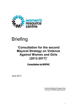 Consultation for the second Mayoral Strategy on Violence Against