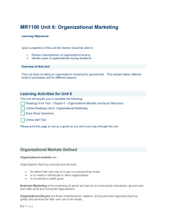 Organizational Marketing