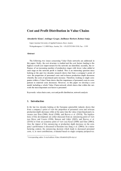 Cost and Profit Distribution in Value Chains
