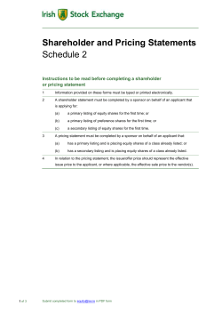 Schedule 2 - Shareholder and Pricing
