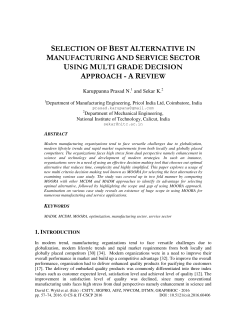 selection of best alternative in manufacturing and service