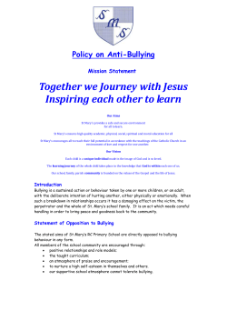 Policy on Anti-Bullying - St Mary`s Market Weighton Roman Catholic