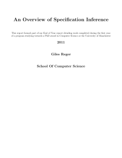 An Overview of Specification Inference
