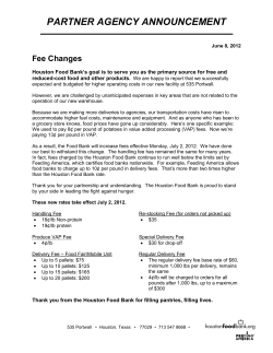 Fee Changes - Houston Food Bank