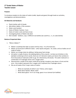 3 rd Grade States of Matter Teacher Lesson