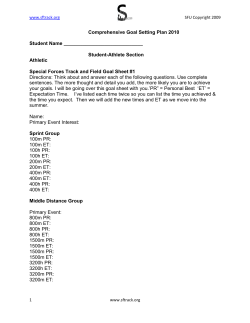 Comprehensive Goal Setting Plan 2010 Student Name