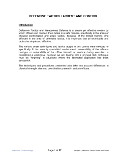 Defensive Tactics, Arrest, Control