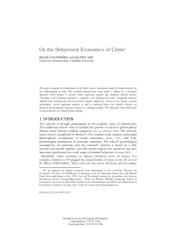 On the Behavioral Economics of Crime