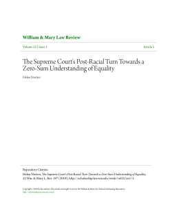 The Supreme Court`s Post-Racial Turn Towards a Zero
