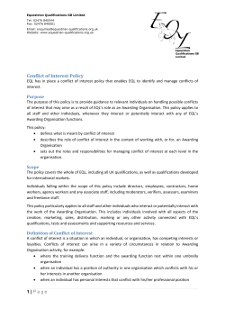 Policies and Procedures - Equestrian Qualifications GB Limited