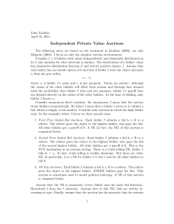 Independent Private Value Auctions