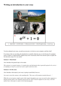 Writing an introduction to your essay