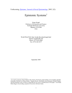 Epistemic Systems - Fdu - Fairleigh Dickinson University