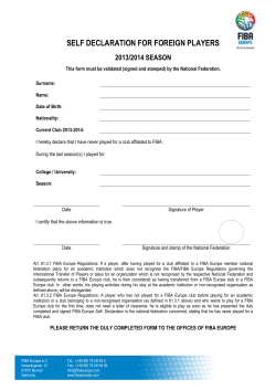 Foreign Player Form