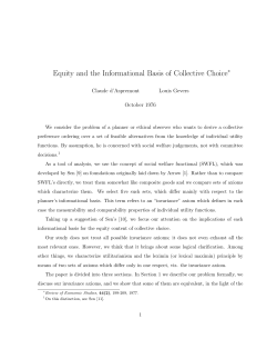 Equity and the Informational Basis of Collective Choice