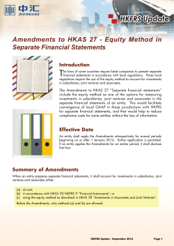 Equity Method in Separate Financial Statements