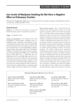 Low Levels of Marijuana Smoking Do Not Have a Negative Effect on