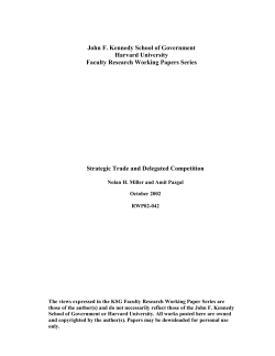John F. Kennedy School of Government Harvard University Faculty