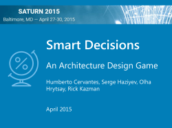 Smart Decisions: An Architecture Design Game