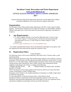 2017 Little League Football Rules and Regulations