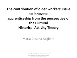 The contribution of older workers` issue to innovate apprenticeship