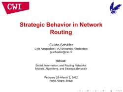 Strategic Behavior in Network Routing - Inf