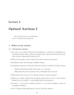 Optimal Auctions I