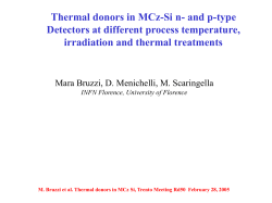 1. TD activation by Thermal Treatment - Indico