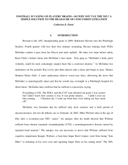 Concussions Paper - NFL Concussion Litigation