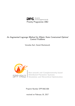 Priority Programme 1962 An Augmented Lagrange