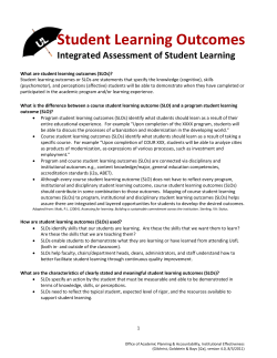 Student Learning Outcomes (SLOs) - UW