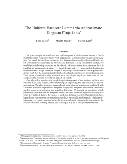 The Uniform Hardcore Lemma via Approximate