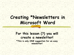 Creating Newsletters in Microsoft Word