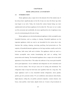 CHAPTER III HOME APPLIANCES- AN OVERVIEW