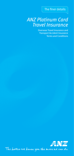 ANZ Platinum Card Travel Insurance