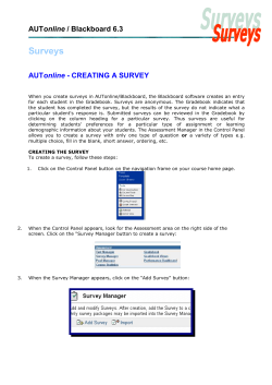 AUTonline - CREATING A SURVEY