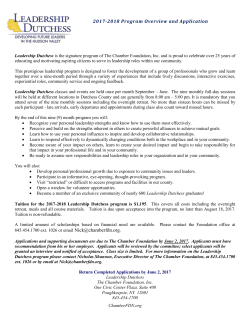 LD Application 2017-2018 - The Chamber Foundation, Inc.