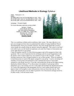Likelihood Methods in Ecology