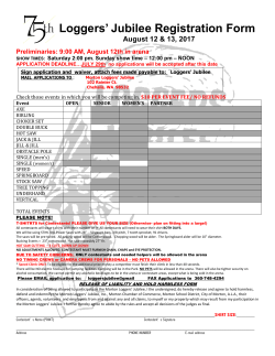 2017 CONTESTANT APPLICATION and PRIZE MONEY