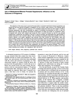 Use of Multivitamin/Mineral Prenatal Supplements: Influence