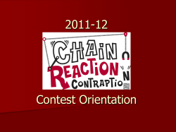 Orientation - Chain Reaction Contraption Contest