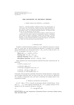 THE GEOMETRY OF DECISION THEORY 1. Introduction Consider a