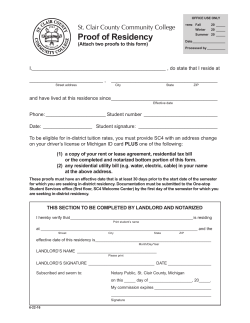 Proof of Residency - St. Clair County Community College
