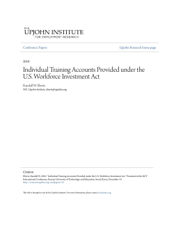 Individual Training Accounts Provided under the