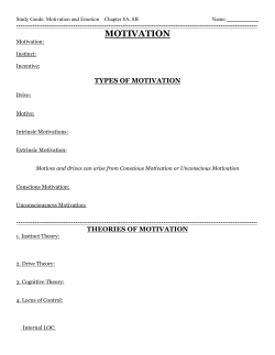 Emotion and Motivation