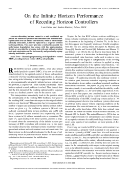 On the Infinite Horizon Performance of Receding