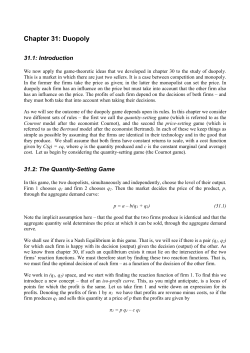 Chapter 31: Duopoly